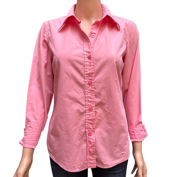 GAP Tops - Gap Pink Women's Button-Up Long Sleeve Cotton Shirt XS